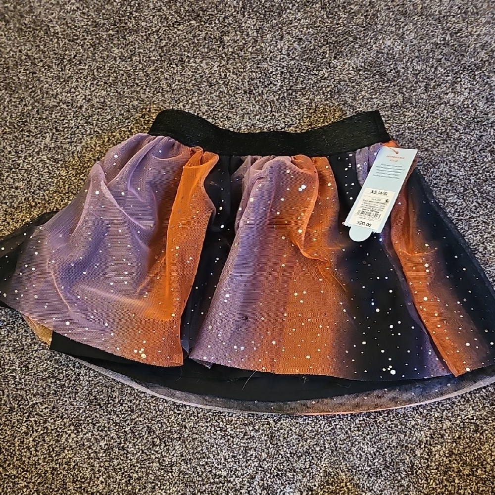 Cat & Jack Orange and Purple Mini Bubble Skirt